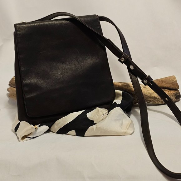 Vintage Coach Chelsea Dark Brown Leather Flap Crossbody Bag - Picture 2 of 8